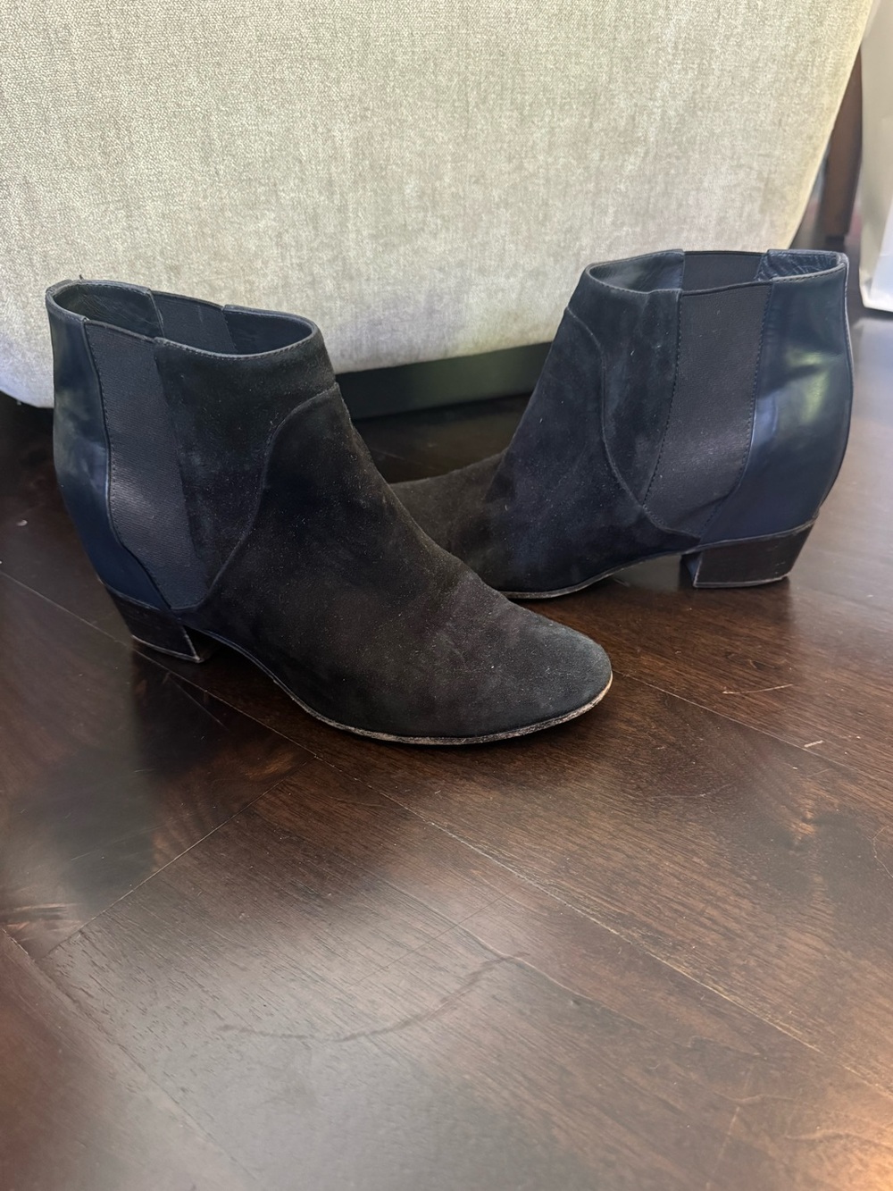 Golden Goose Leather Boots Black Suede Ankle Booties